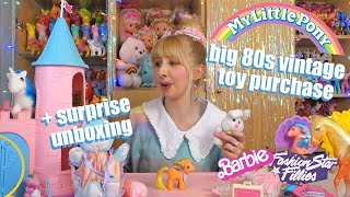 80S Nostalgia Vintage Toy Haul Surprise Unboxing G1 My Little Pony Dream Castle, Barbie, Turtle Tots