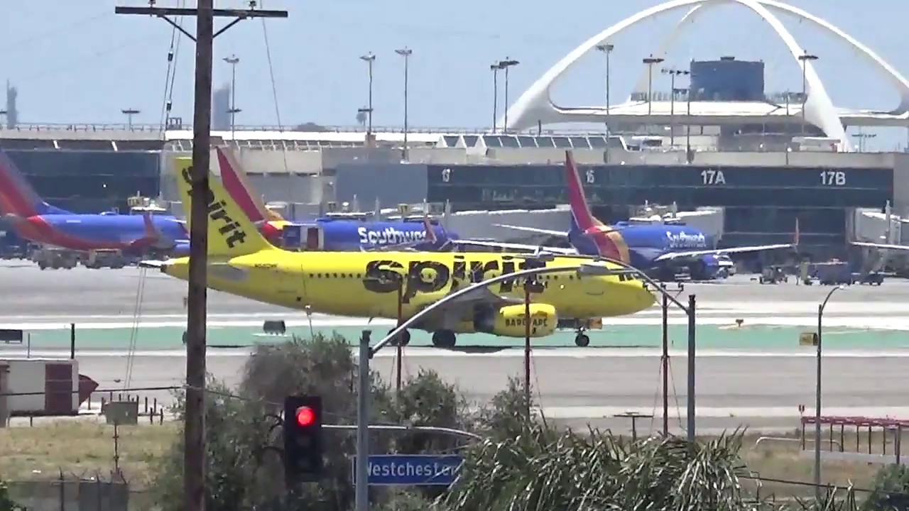 Spirit Airlines Airbus A319 takeoff from Los Angeles YouTube
