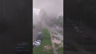 Гроза и пыльная буря в Гомеле (Беларусь).