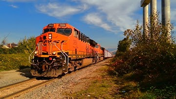4K 16:9 Amtrak Cascade BNSF CN CP Kansas City Southern Rail Engine Shot With QooCam Ego