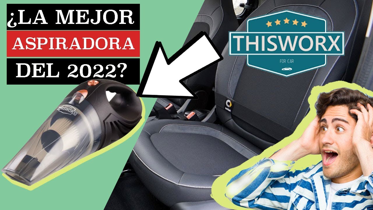 ThisWorx - Aspirador de coche 2.0 - Actualizado con luz LED, filtro HEPA  doble, alta potencia de succión de 110 W