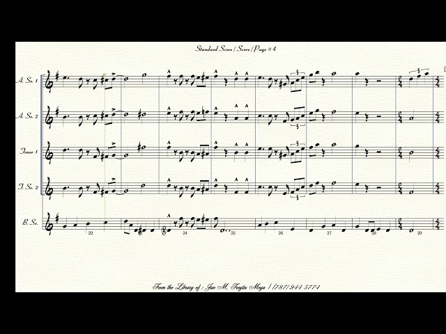Happy Birthday - Sax Quintet - SCORE (Downloable parts on Description) class=