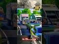 Train Destroys Double-Decker Bus on Railway Track! 🚆💥  BeamNG Drive #shorts