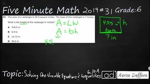 6th Grade STAAR Practice Solving One-variable Equations and Inequalities (6.10A - #8)