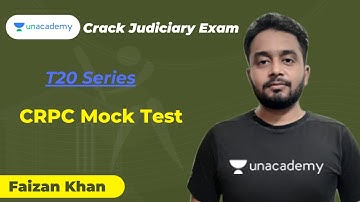 CRPC Mock Test | T20 Series | PCSJ | Faizan Khan | Unacademy Judiciary