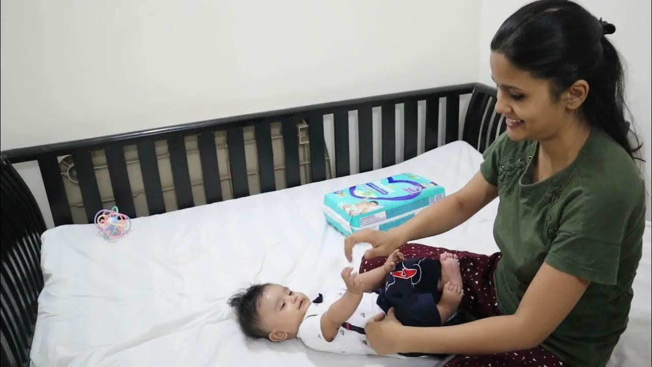 4 months old baby wearing clothes Wear your pants song for 4 months