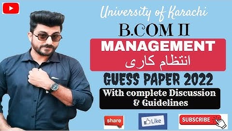 BCOM Management Guess paper 2022 | B.Com Part 02 | With Discussion and Guidelines | BCom Exams 2022