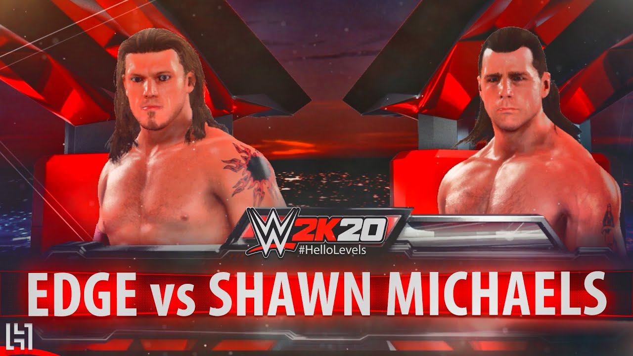 WWE 2K20 World Heavyweight Championship 2 Out Of 3 Falls Match Gameplay - Edge vs Shawn Michaels