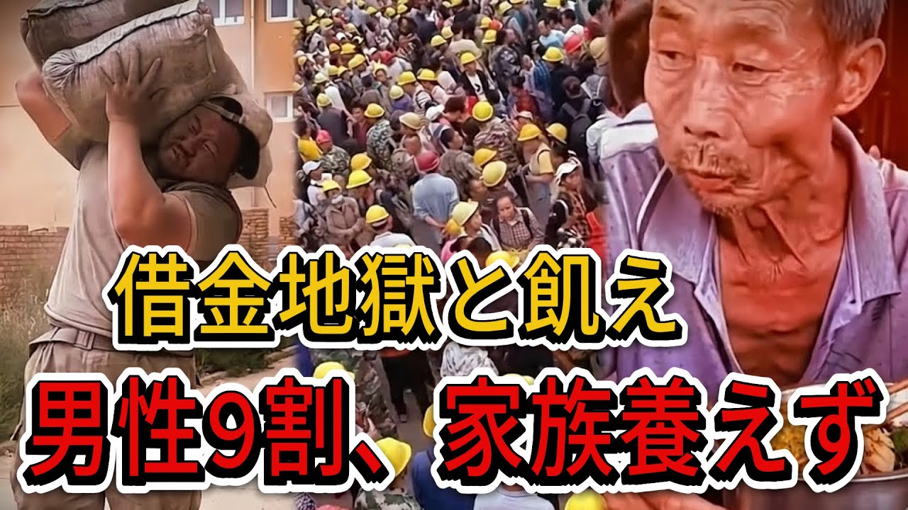 中国崩壊の現実：男性の9割が家族を養えない…借金地獄と飢えに苦しむ人々