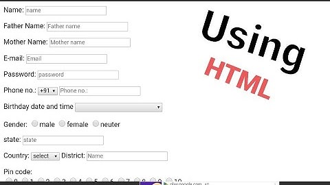 HTML Code for form || Technology credit || HTML form in anwriter