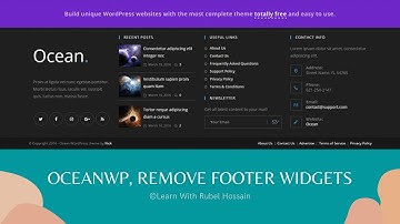 OceanWP, Remove Footer Widgets: How To Remove Footer Widget Area in OceanWP WordPress Theme 🔥