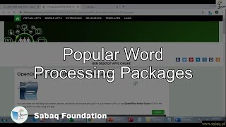 Popular Word Processing Packages, Computer Science Lecture | Sabaq.pk