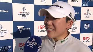 Jiyai Shin Saturday Flash Interview 2022 ISPS HANDA Women's Australian Open · Round 3