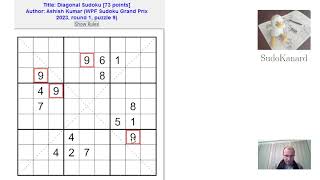[Eng] Diagonal Sudoku, by Ashish Kumar (WPF Sudoku Grand Prix 2023, round 1, puzzle 9) screenshot 5