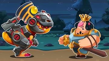 T-Rex Jr x999 vs Medieval King - Dino Bash 2 Travel Through Time