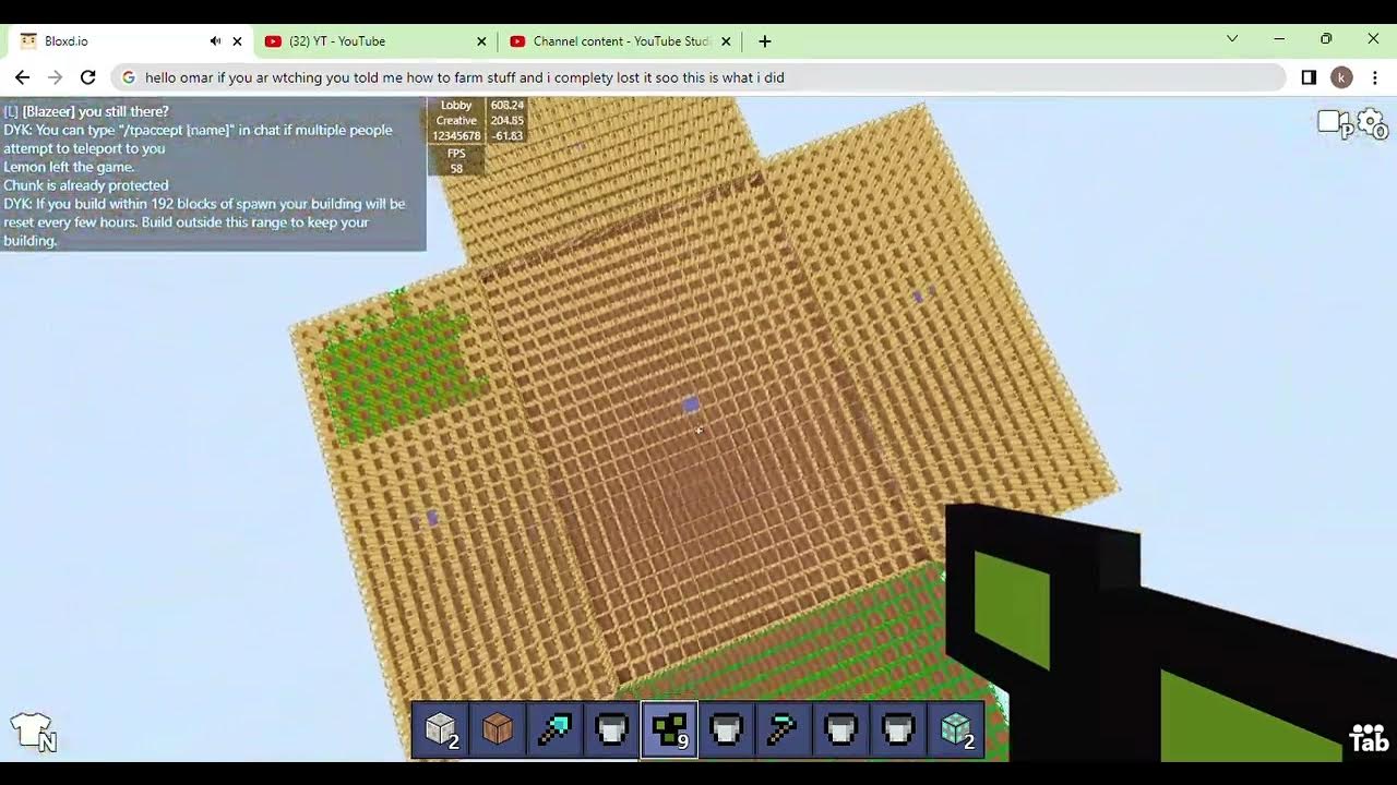 i built the biggest wheat farm in all of bloxd YouTube