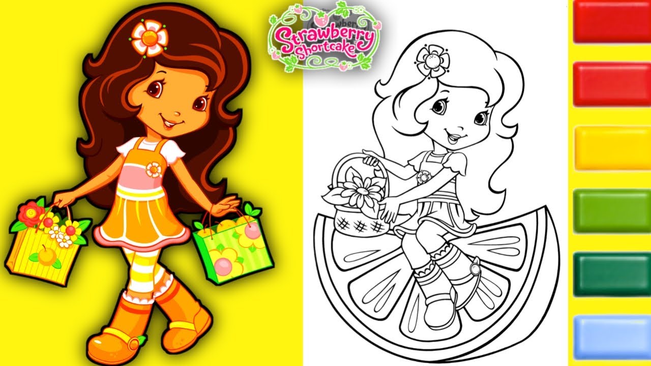 Coloring Strawberry Shortcake Orange Blossom Coloring Page - YouTube