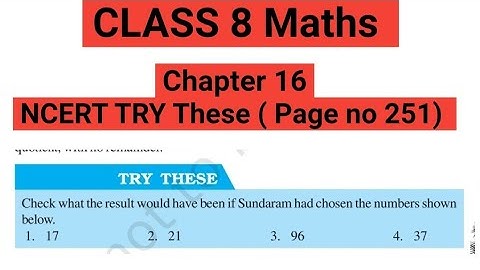 Try these (Page no 251) Chapter 16 Class 8 Maths NCERT solutions