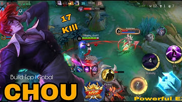 17 kills!! Powerful Exp lane Chou MVP Top Global 1 Chou Best build 2025 Chou MLBB
