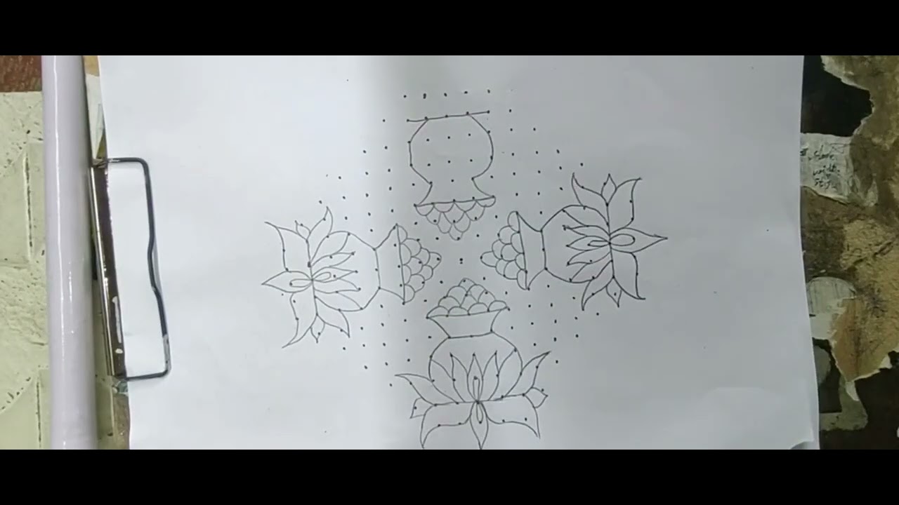 🌺17*5*5🌷 பொங்கல் பண்டிகை கோலம் 🌺 Pongal Rangoli🌺 creativity just 17 dots simple🌺 puli Kolam👍🙏