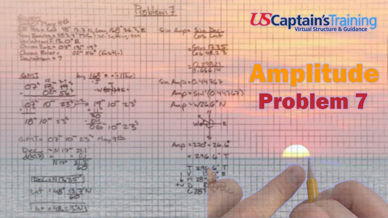 Deviation by Amplitude (Sun) Problem 7 Celestial Navigation YouTube