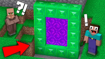 WHY VILLAGER HIDE THIS SECRET EMERALD PORTAL FROM NOOB? Minecraft Noob vs Pro 100% trolling