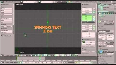 BLENDER 2.59/2.6  - BEGINNER TUTORIAL -3D ANIMATED TEXT -  SPINNING TEXT(Z axis)