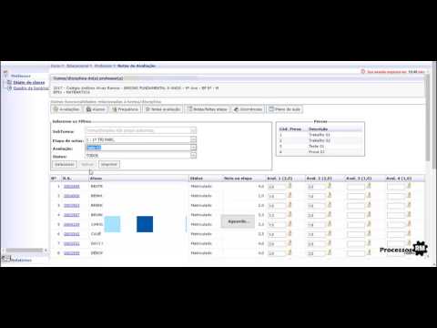 Cadastro e Lançamentos de Avaliações - Totvs Educacional - Portal do Professor