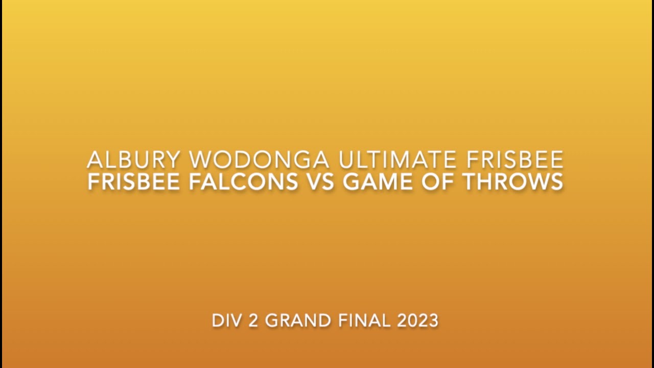 AWUF 2023 Division 2 Spring League Grand Final Frisbee Falcons vs
