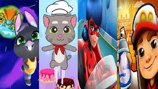 3D Miraculous Ladybug Go Kart VS Subway Surfers Talking Tom Cake Jump  TOM GOLD RUN 2 Talking Becca screenshot 5