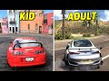 Playing forza as a kid vs as an adult