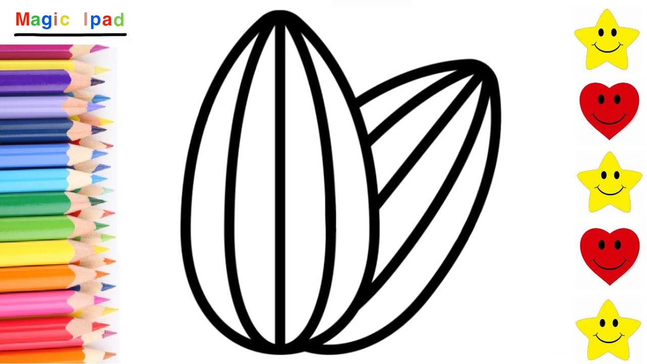 Como dibujar ALMNEDRAS | dibujos para niños 💓⭐ How to draw ALMONDS