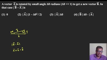 A vector  A is rotated by small angle Δθ radians to get a new vector B  In that case | B – A | is
