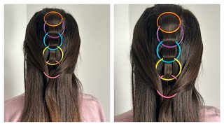 EASY HAIRSTYLE WITH COLOR RINGS