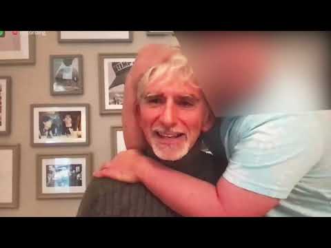 Son of Damon Hill walks in Zoom call to hug his dad!