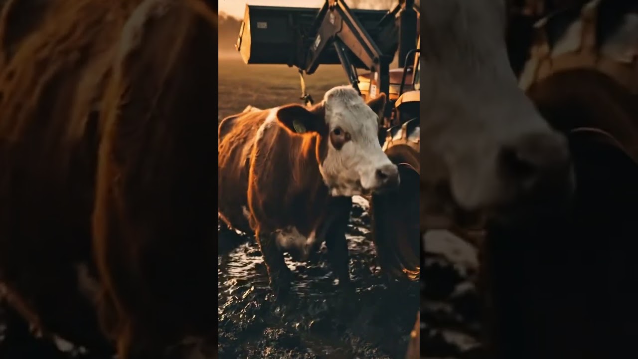 Корова застряла в грязи – спасение трактора 🚜🐄 