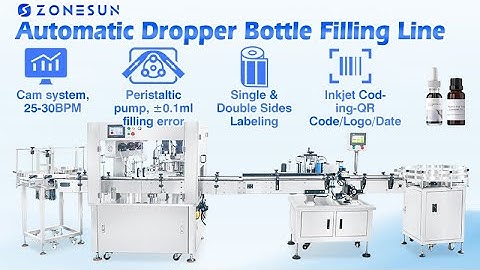 ZONESUN ZS-FAL180G3 Full Automatic Liquid Cosmetic Essential Oil Dropper Bottle Filling Line