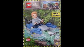LEGO Instructions | Jurassic World | 122331 | Owen with Swamp Speeder and Raptor | Magazine Gift