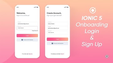 Ionic 5 Onboarding Screens - Login and Sign up with custom outlined input