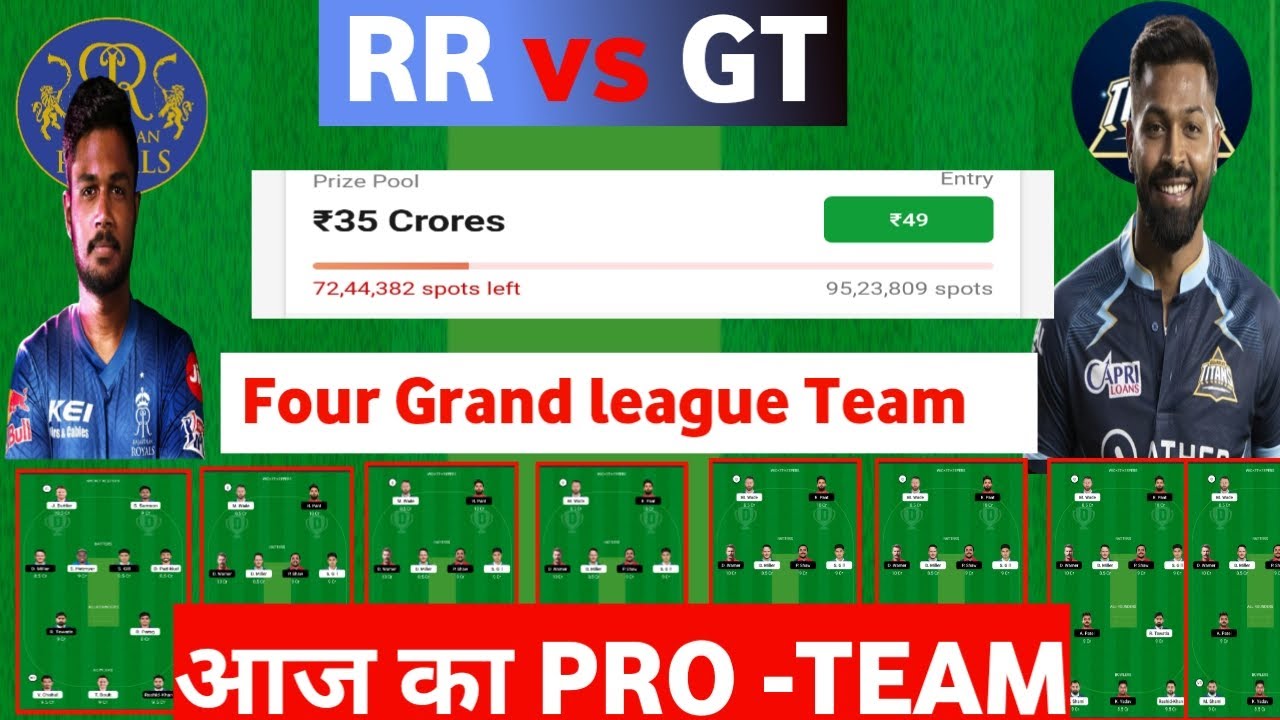RR vs GT Today Dream11 Team|RR vs GT Dream11 Grand league team|RR vs GT Dream11|Dream11 Team