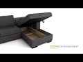 Vidéo: Canap&eacute; d&#039;angle FUJI XL convertible avec coffre en simili