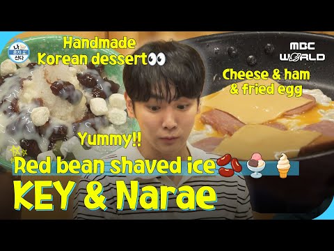 [C.C.] Fried eggs with ham and cheese & shaved ice mukbang #KEY #NARAE