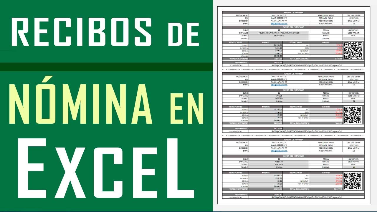 ✓ Realiza tus Recibos de Nómina en Excel - Formato sencillo y fácil de  Hacer ? - YouTube