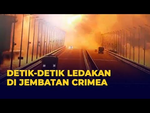 Detik-detik Ledakan di Jembatan Crimea, Picu Kebakaran Hebat Tanker Minyak