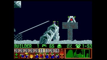 Snes Lemmings Tricky level 5