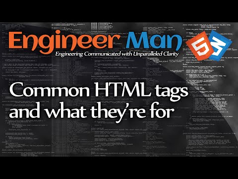 Common HTML tags and what they are for (HTML/CSS Basics)