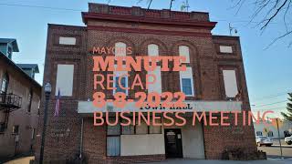 Mayor's Minute August 8. 2022