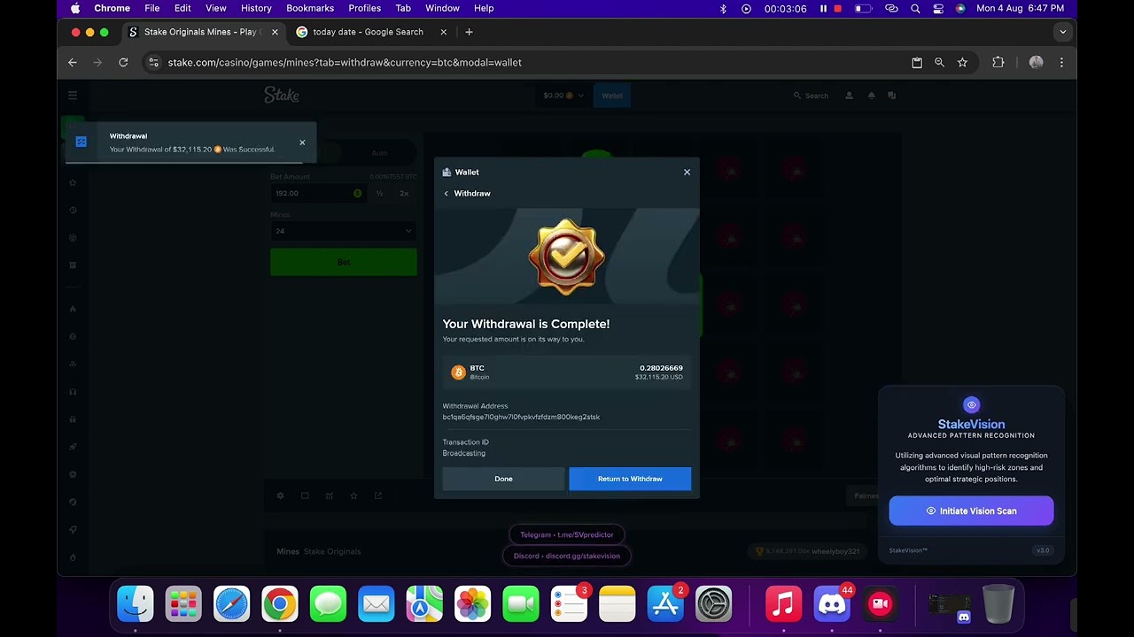 (Newest) StakeVision mines predictor bot | 100% Accuracy | Full Withdrawal Proof 04/August/2025