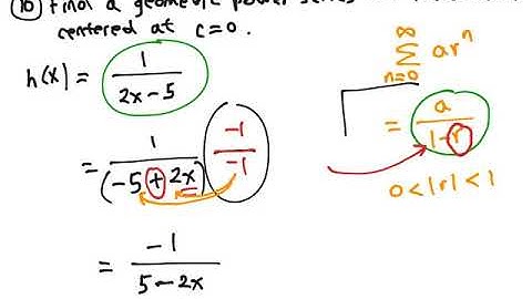 9.9 Lesson 1: Representation of Functions with Geometric Power Series