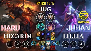 HLE Haru Hecarim vs OZ Juhan Lillia Jungle - KR Patch 10.17